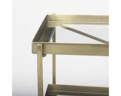 Mercana Trey Console Table with Glass - Gold