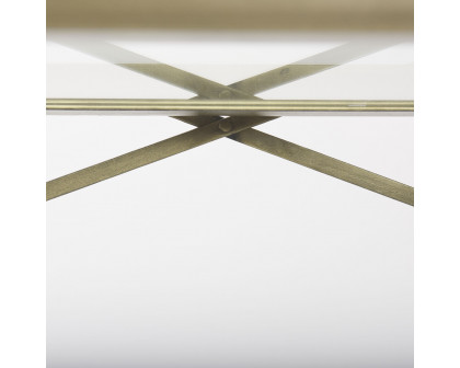 Mercana Trey Console Table with Glass - Gold