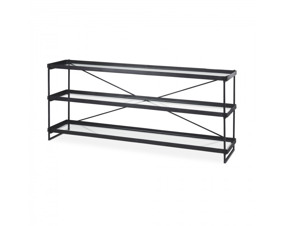 Mercana Trey Console Table with Glass - Black