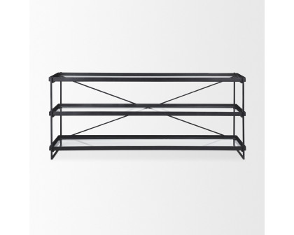 Mercana Trey Console Table with Glass - Black