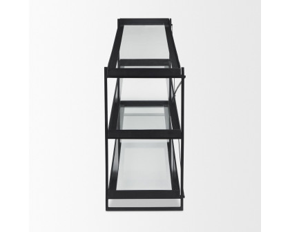 Mercana Trey Console Table with Glass - Black