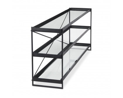 Mercana Trey Console Table with Glass - Black