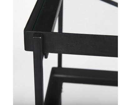 Mercana Trey Console Table with Glass - Black