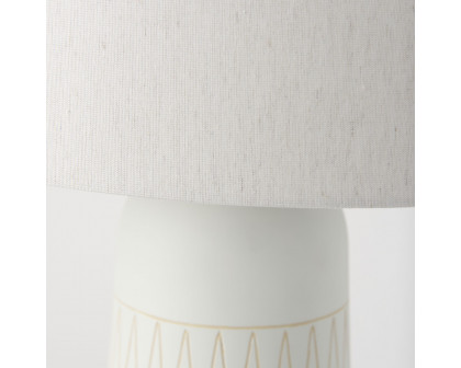 Mercana Javier Table Lamp with Cream Fabric Shade - White