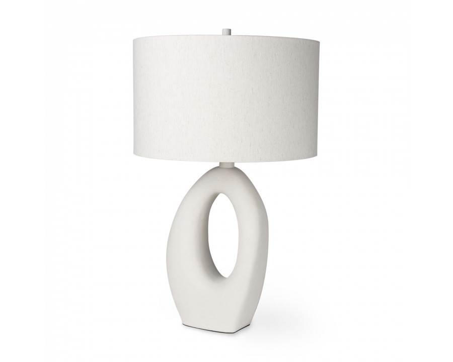 Mercana - Tao Cream Base with White Shade Table Lamp