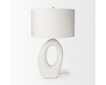 Mercana - Tao Cream Base with White Shade Table Lamp