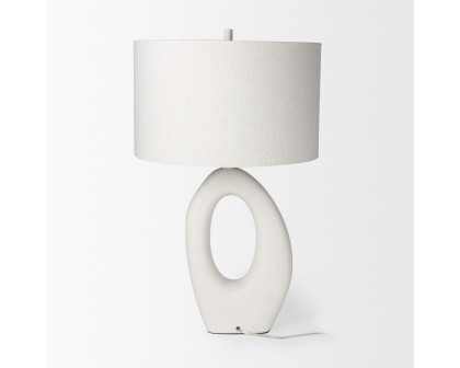 Mercana - Tao Cream Base with White Shade Table Lamp