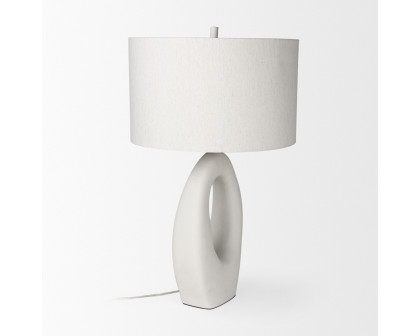 Mercana - Tao Cream Base with White Shade Table Lamp