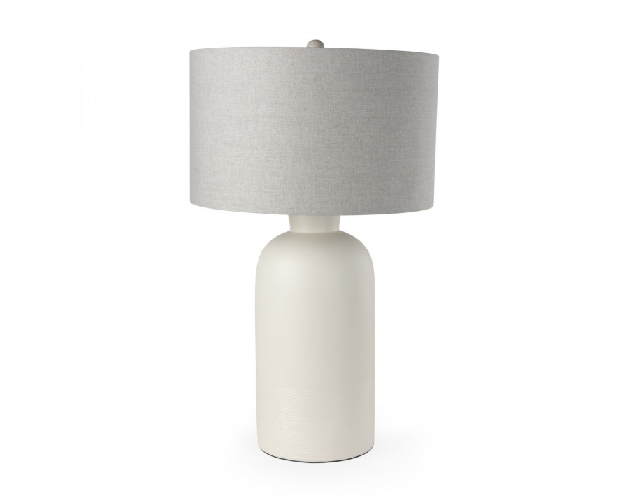 Mercana - Cato Cream Base with White Shade Table Lamp