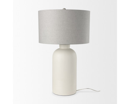 Mercana - Cato Cream Base with White Shade Table Lamp