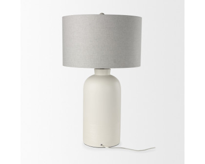 Mercana - Cato Cream Base with White Shade Table Lamp