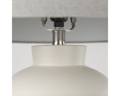 Mercana - Cato Cream Base with White Shade Table Lamp