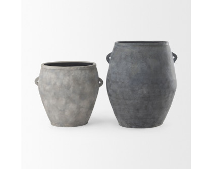 Mercana Zuma Ceramic Floor Vase - Dark Gray