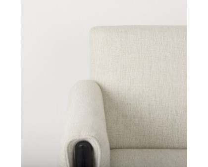 Mercana Ashton Accent Chair with Black Wood Legs - Cream/Black, Twill Fabric