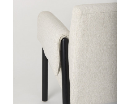 Mercana Ashton Accent Chair with Black Wood Legs - Cream/Black, Twill Fabric