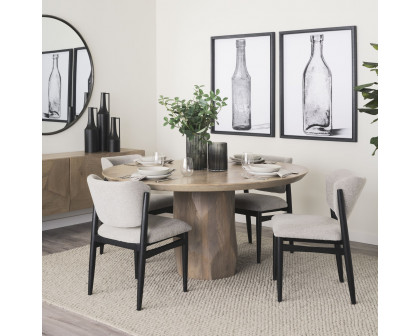 Mercana Cline Dining Chair with Black Wood - Gray