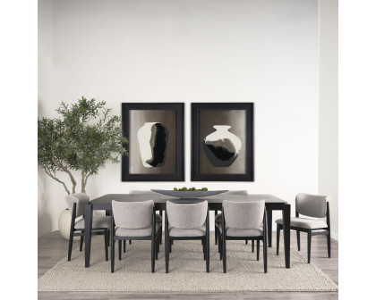 Mercana Cline Dining Chair with Black Wood - Gray