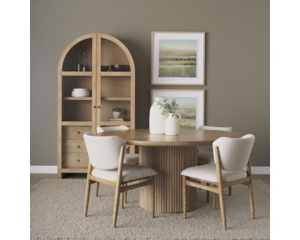 Mercana Cline Dining Chair - Cream/Light Brown