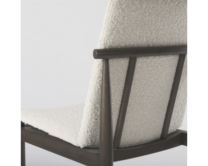 Mercana Cavett Dining Chair with Dark Brown Wood Frame - Cream/Dark Brown