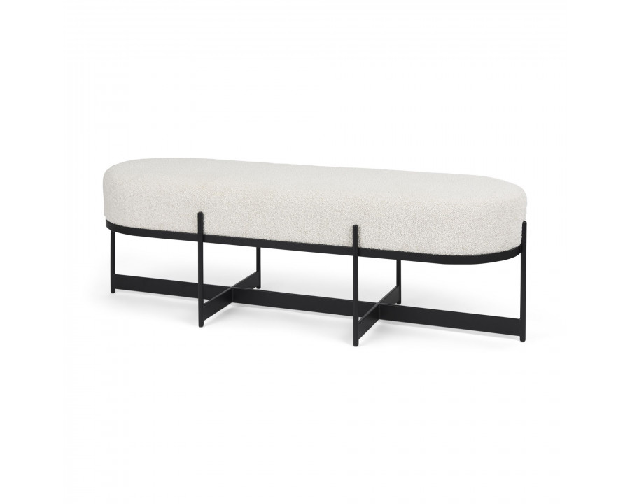 Mercana - Amelia Bench with Black Metal in Cream