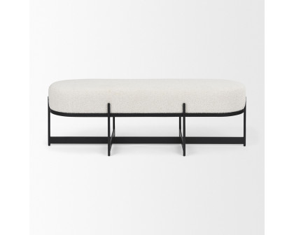 Mercana - Amelia Bench with Black Metal in Cream