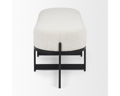 Mercana - Amelia Bench with Black Metal in Cream