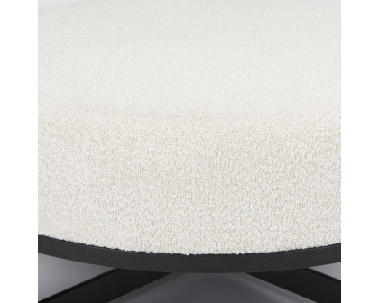 Mercana Amelia Large Ottoman with Black Metal - Cream/Black, Boucle