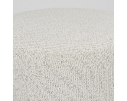 Mercana Amelia Small Ottoman with Black Metal - Cream/Black, Boucle