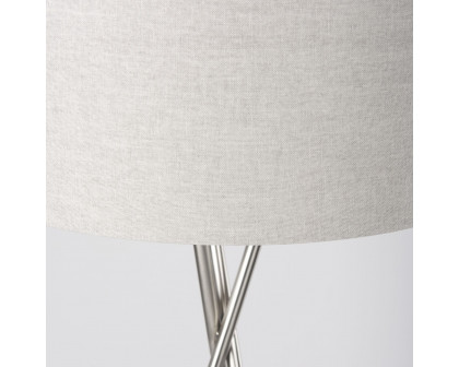 Mercana Ambrose Floor Lamp with Beige Fabric Shade - Silver