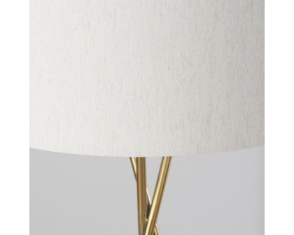 Mercana Ambrose Floor Lamp with Cream Fabric Shade - Gold