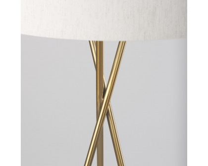 Mercana Ambrose Floor Lamp with Cream Fabric Shade - Gold