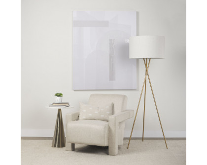 Mercana Ambrose Floor Lamp with Cream Fabric Shade - Gold