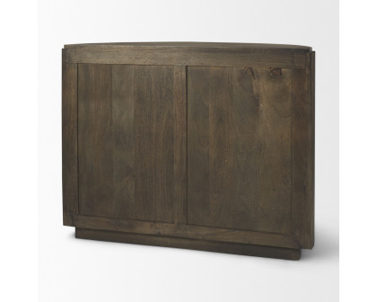 Mercana Terra Fluted 2-Door Accent Cabinet - Dark Brown