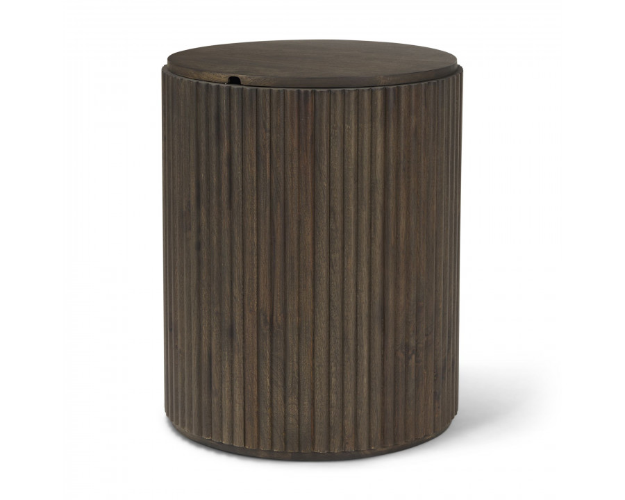 Mercana Terra Round End Table - Dark Brown