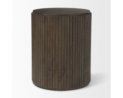 Mercana Terra Round End Table - Dark Brown