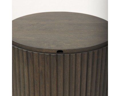 Mercana Terra Round End Table - Dark Brown