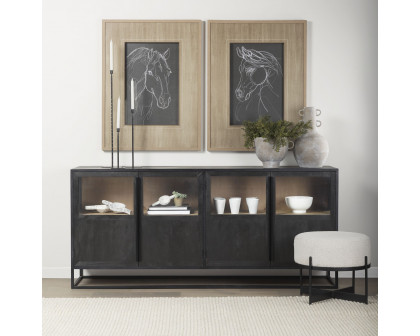 Mercana Sloan Sideboard - Black, Wood/Metal