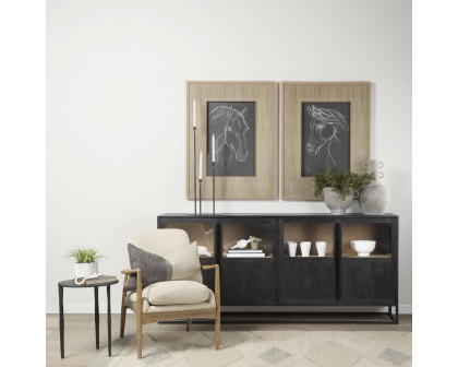 Mercana Sloan Sideboard - Black, Wood/Metal