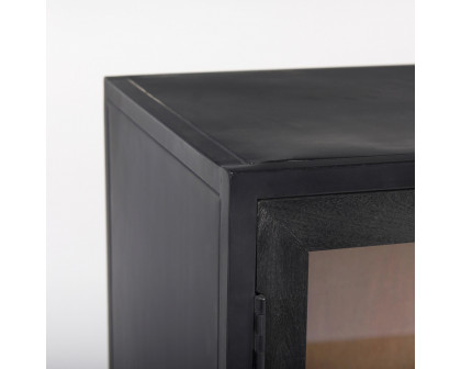 Mercana - Sloan Black Wood with Black Metal Frame Accent Cabinet