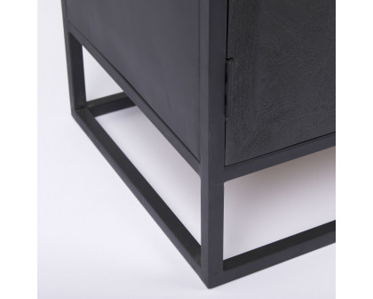 Mercana - Sloan Black Wood with Black Metal Frame Accent Cabinet