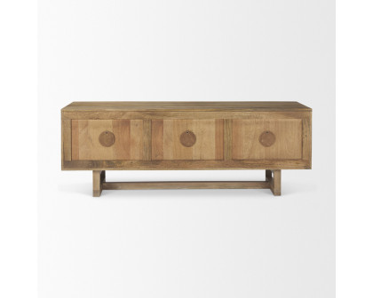 Mercana Grier Media Console with Cane - Light Brown