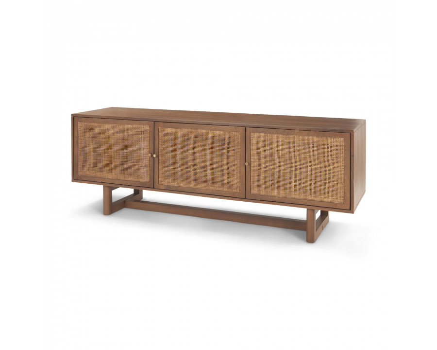 Mercana Grier Media Console with Cane - Brown