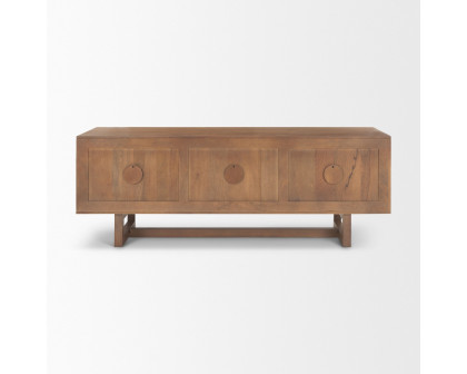 Mercana Grier Media Console with Cane - Brown