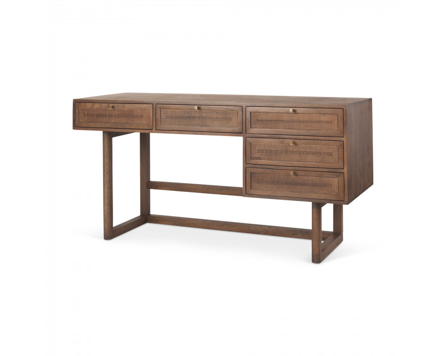 Mercana Grier Desk with Cane - Brown