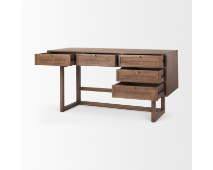 Mercana Grier Desk with Cane - Brown