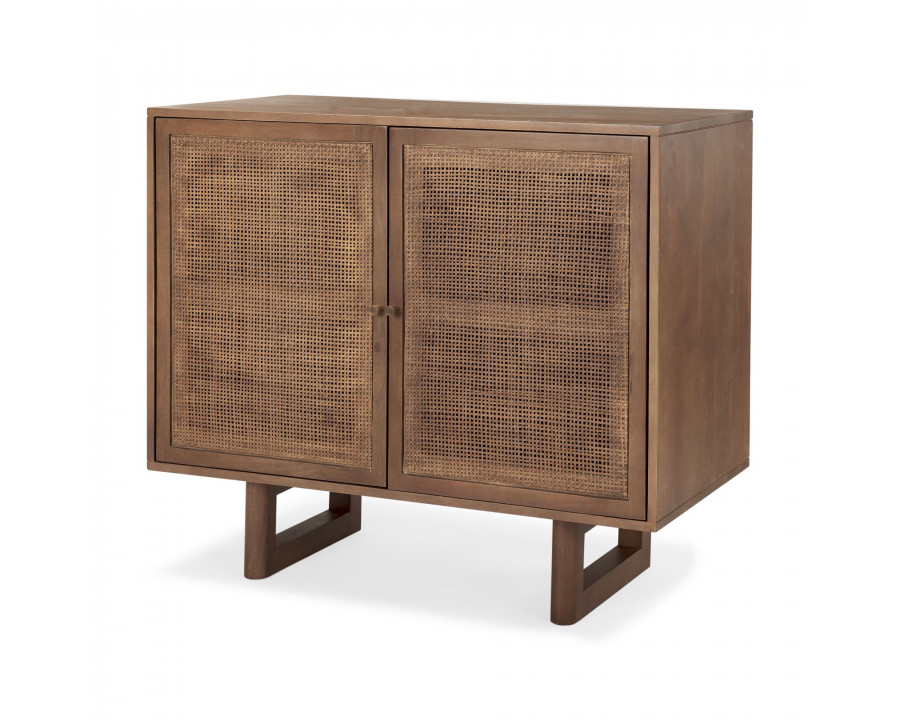 Mercana Grier Medium Wood with Cane 2 Door Accent Cabinet - Brown