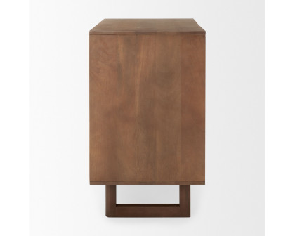 Mercana Grier Medium Wood with Cane 2 Door Accent Cabinet - Brown