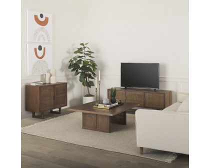 Mercana Grier Medium Wood with Cane 2 Door Accent Cabinet - Brown