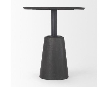 Mercana 32" Round Accent Pedestal Bistro Table - Black, Wood/Metal