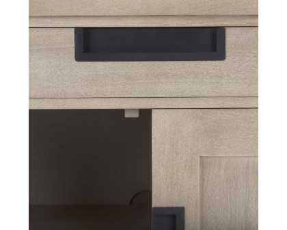 Mercana Braxton Wood with Black Accents 2 Door Accent Cabinet - Beige